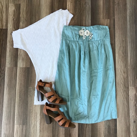 NWT silk, mint, strapless dress w beading, medium - Picture 2 of 6